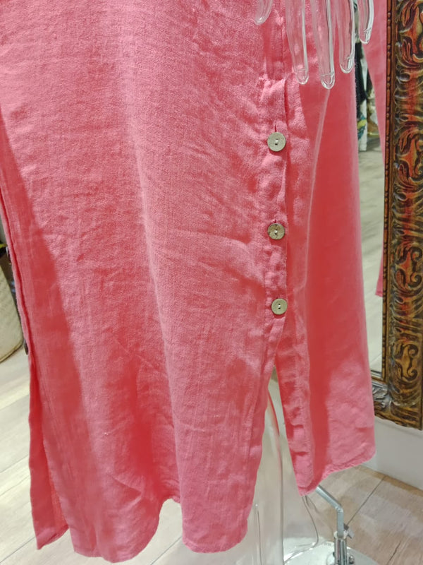Made in Italy - Pati Linen Dress- Pink