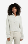 YAYA Furry Collar Sweater - CloudGrey
